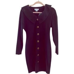 VNTG EXPRESS Black Button Up Dress Sz M